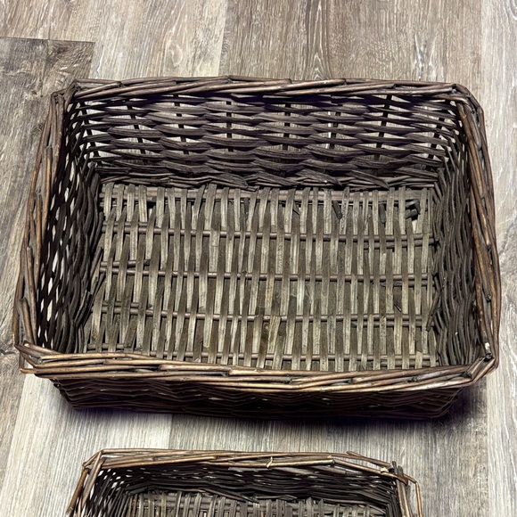 Brown Wicker Storage Baskets Set - Picture 2 of 4